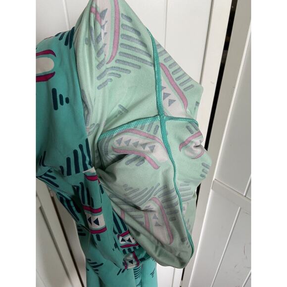 LuLaRoe Womens Leggings Sz‎ TC Mint Pink Cream Teal Art Deco 12 14 16 18 Tall - Picture 9 of 9